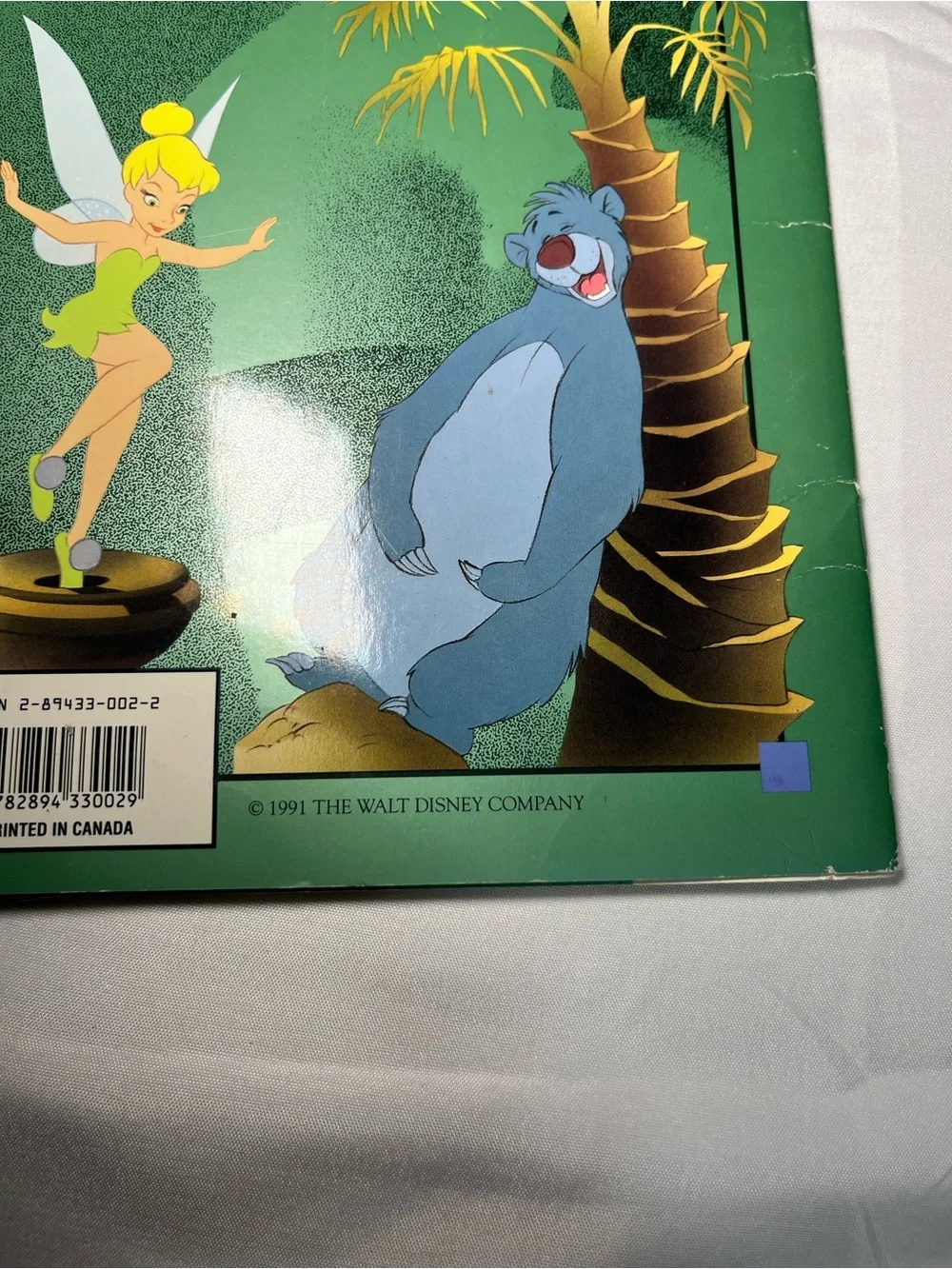 Vintage 1991 Disney Treasure Chest Jumbo Book Lot 4 Bambi Peter Mermaid Jungle